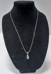 Aquamarine 24" .925 Necklace