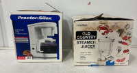 (1) Proctor Silex Automatic Drip Coffeemaker, (1) Old Country Steamer Juicer