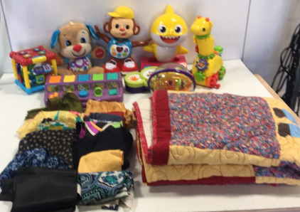 (23) Items Childrens Lernin Toys V-Tech Assorment Of Hanky&rsquo;s (1) Quilt