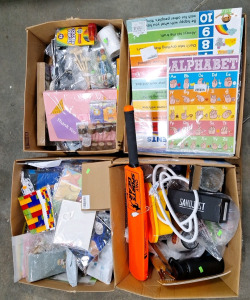 (4) Boxes Of Assorted Crafting Items, Assorted Party Supplies & More