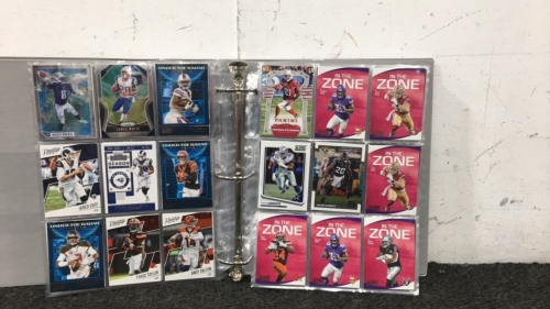 Binder of NFL Trading Cards