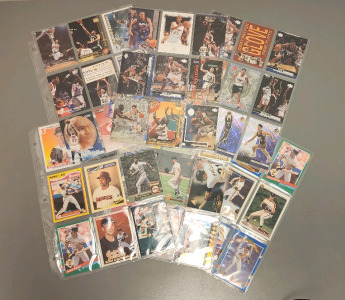 (27) Baseball, (27) Football Cards- Including Ken Griffey Jr, Barry Bonds, Patrick Ewing, Scottie Pippen And More