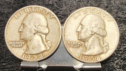 (2) 1958 90% Silver Quarters— Verified Authentic