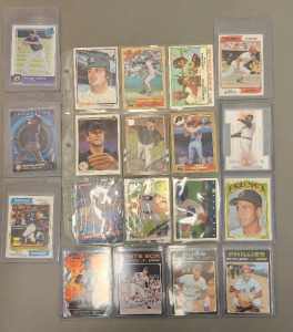 (5) Vintage Baseball Cards, (14) Collectible Cards- Includes Bonds, Verlander, Story, Clemens