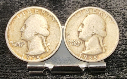 (2) 1935 90% Silver Quarters— Verified Authentic