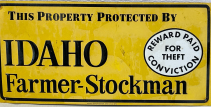 Vintage Idaho Farmer-Stockman Sign