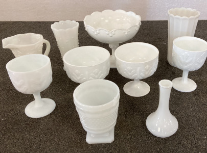 Vintage White Milk Glass