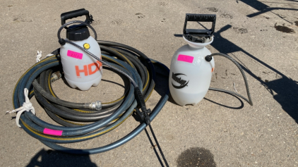 2x Pump Sprayer & Garden Hose