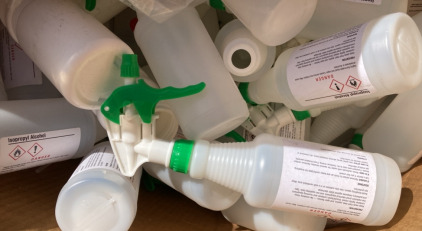 Spray Bottles, Masks