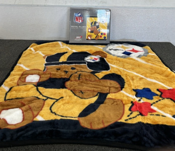 Steelers Royal Plush Raschel Throw