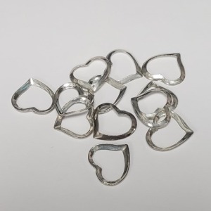 Silver Pack Of 12 Floating Heart Pendant