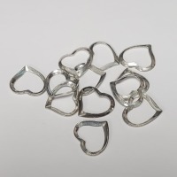 Silver Pack Of 12 Floating Heart Pendant