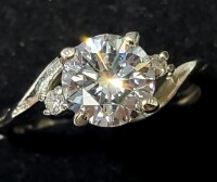 $4465 14K Lab Grown Diamond 1.30Ct Natural Diamond (0.06ct) Ring