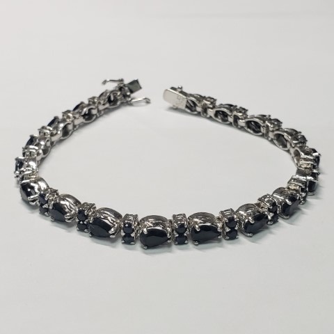 $1255 Silver Sapphire 7"(9.95ct) Bracelet