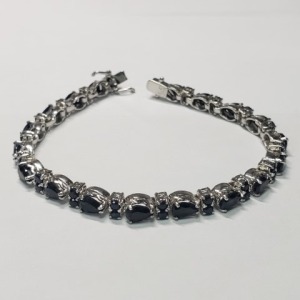 $1255 Silver Sapphire 7"(9.95ct) Bracelet
