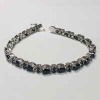$1255 Silver Sapphire 7"(9.95ct) Bracelet