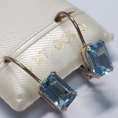 $400 10K Blue Topaz (1.25ct) Earrings