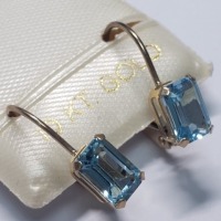$400 10K Blue Topaz (1.25ct) Earrings