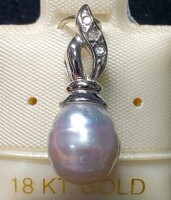 $2000 18K South Sea Pearl And Diamond Pendant