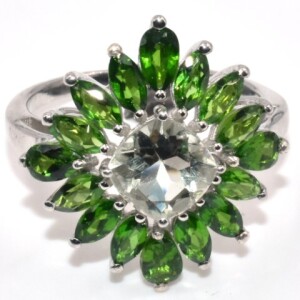 Silver Green Amethyst Tourmaline(4.2ct) Ring