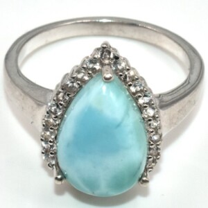Silver Larimar(5.9ct) Ring