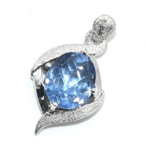 Silver Swiss Blue Quartz(3.6ct) Pendant