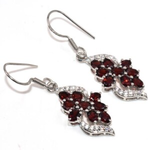 Silver Garnet(4.75ct) Earrings