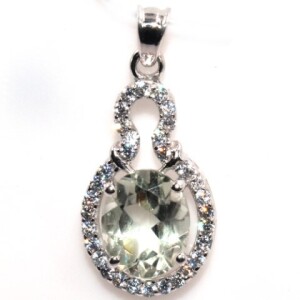 Silver Green Amethyst(3.85ct) Pendant