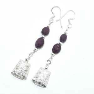 Silver Ruby (4.9ct) Earrings