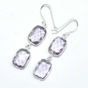 Silver Pink Amethyst(9.3ct) Earrings