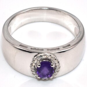 Silver Amethyst(0.5ct) Ring