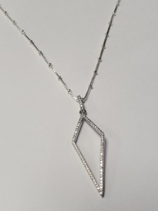 $80 Silver Cz 18" Necklace