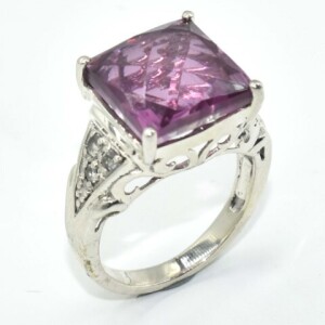 Silver Pink Quartz(6.9ct) Ring