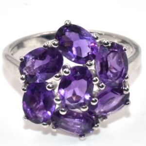 Silver Amethyst(3.95ct) Ring