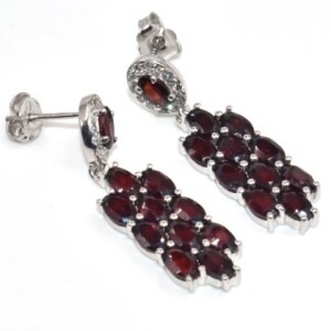 Silver Garnrt(4.9ct) Earrings