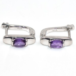 Silver Amethyst(1.75ct) Earring Pendant Set