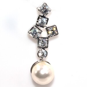 Silver Pearl Cz(3.05ct) Pendant