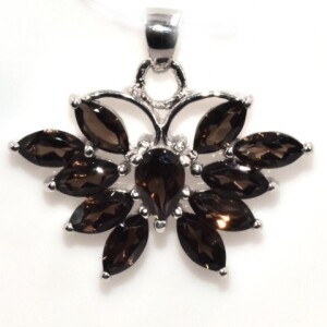 Silver Smokey Quartz(2.1ct) Pendant