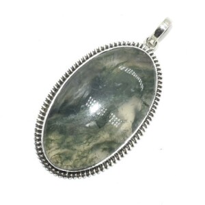 Silver Moss Agate(26.1ct) Pendant