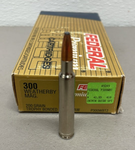 (20) Rounds Of Federal Premium 300 Weatherby 200 Grain Ammunition Cartridges