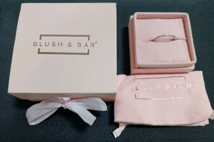 Blush & Bar .925 Sterling Silver Ring sz12