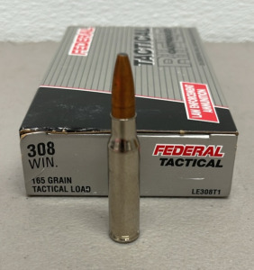 (20) Federal Tactical 308 Win. Caliber 165 Grain Tactical Load Ammunition Cartridges