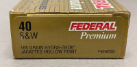 (75) Rounds Of Federal Premium 40 S & W 165 Grain Hydra-Shok JHP Ammunition Cartridges - 2