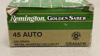 (50) Rounds Remington Golden Saber 45 Auto 230 Grain JHP Ammunition Cartridges - 2