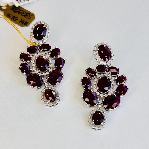$23,890 Value, 14K Gold GIA Burmese Ruby & Diamond Earrings