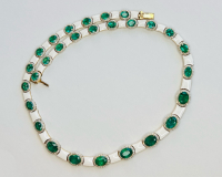 $91,740 Value, 14K Gold Emerald & Diamond Necklace