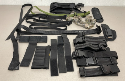 (1) 5.11 TDU Black Belt Plus Large Lot Of Various Tactical Straps