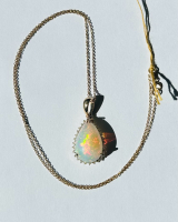 $5,495 Value, 14K Gold Opal & Diamond Pendant Necklace - 2