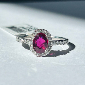 $9,738 Value, Platinum Ruby & Diamond Ring Size:6.75