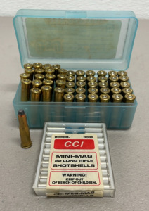 (20) Rounds Of 25-20 Ammunition Cartridges, (20) Rounds Of CCI Mini-Mag 22 Long Rifle Shotshells